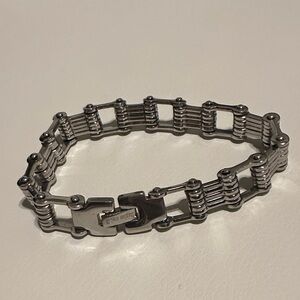 Stainless Steel Link Bracelet - Industrial Chain Design
